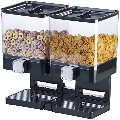 Rosenstein & Söhne Müslispender: Doppel-Spender für Cerealien & Snacks, 33,5 x 30,5 x 16,5 cm, schwarz (Cornflakes Spender, Vorratsdosen mit Deckel, Frischhaltedosen) von Rosenstein & Söhne