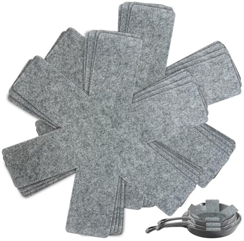 Rosenstein & Söhne Topf-Pfannen-Trenner: 10er-Set Pfannenschoner aus Filz, Ø 32 cm, waschbar, anthrazit (Kochgeschirrschutz, Stapelpfanneneinsatz, Küchenhelfer) von Rosenstein & Söhne