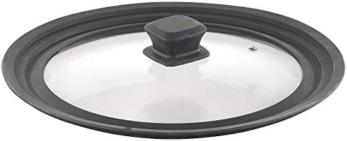 Rosenstein & Söhne Pfannendeckel: Universal-Silikonrand-Glasdeckel für Töpfe & Pfannen mit Ø 24-28 cm (Pfannendeckel Universal, Pfannendeckel Silikon, Küchenhelfer) von Rosenstein & Söhne