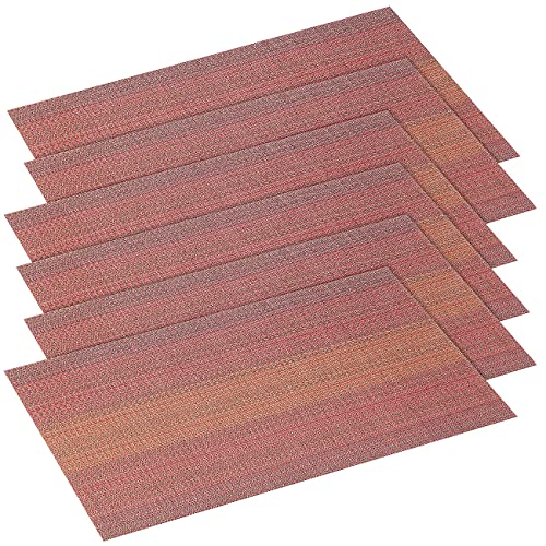 Rosenstein & Söhne Platzsets: 6er-Set abwaschbare Tischsets in ansprechender Web-Optik, 45 x 30 cm (Platzdeckchen abwaschbar, Platzsets, Kunststoff) von Rosenstein & Söhne