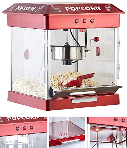 Rosenstein & Söhne Popcornmaschine Gastro: Profi-Gastro-Popcorn-Maschine mit Edelstahl-Topf, 800 Watt (Popcornmaschine Gastronomie, Popcornmaschinen für süßes Popcorn, Zuckerwatte) von Rosenstein & Söhne