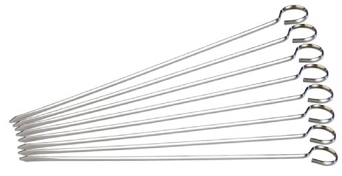 Rosenstein & Söhne Schaschlikspieße Metall: Schaschlik-Grillspieße aus Edelstahl im günstigen 8er-Set, je 31 cm (Schaschlikspieße Edelstahl, Grillspieße-Schaschlikdrähte, Grillen) von Rosenstein & Söhne