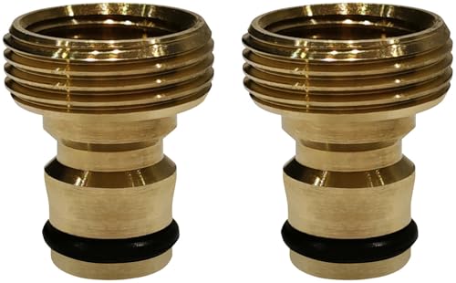 Rosenstein & Söhne Schlauchstutzen: 2er-Set Wasserhahn-Schlauchadapter, mit 3/4"- und 1/2"-Gewinde (Gartenschlauch Adapter Wasserhahn, Gartenschlauch Kupplung Wasserhahn) von Rosenstein & Söhne