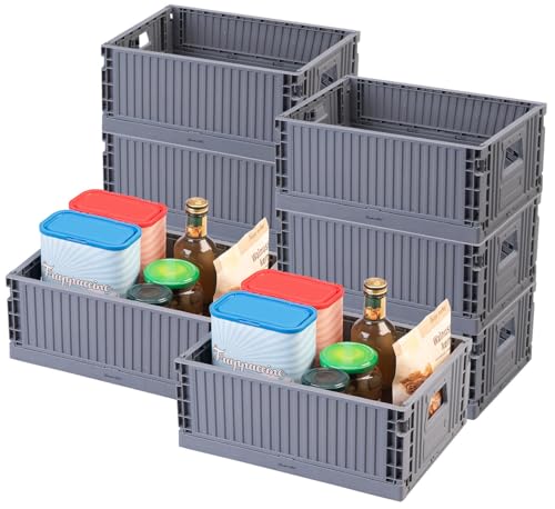 Rosenstein & Söhne Speisekammer-Boxen: 8er-Set Kunststoff-Aufbewahrungskisten, stapelbar, 29 x 21 x 11,5 cm (Klappboxen stabil, Schuhboxen) von Rosenstein & Söhne