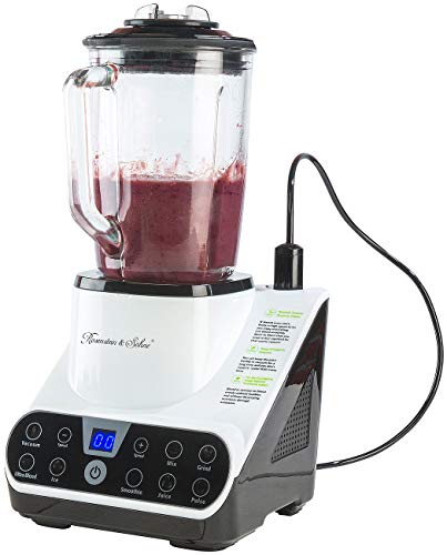 Rosenstein & Söhne Vakuum Mixer: Standmixer mit Vakuumier-Funktion & LED-Touch-Display, 1,5 l, 1.300 W (Vakuum Standmixer, Vakuum-Mixer & Smoothie-Maker, Trinkflasche) von Rosenstein & Söhne