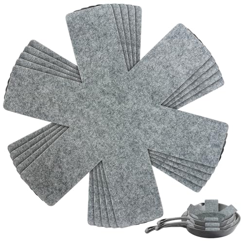 Rosenstein & Söhne Küchenzubehör: 5er-Set Pfannenschoner aus Filz, Ø 32 cm, waschbar, anthrazit (Topfmatte, Stapelpfanneneinsatz, Küchenhelfer) von Rosenstein & Söhne