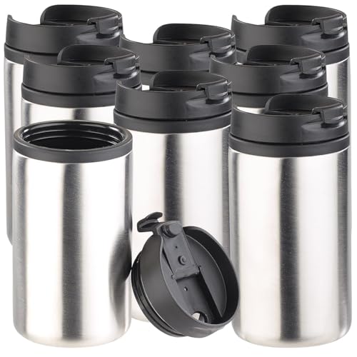Rosenstein & Söhne to-Go-Becher Thermo: 8er-Set doppelwandige Edelstahl-Isolierbecher, hält warm & kalt, 280ml (Thermotassen mit Deckel, Edelstahl Kaffeebecher) von Rosenstein & Söhne