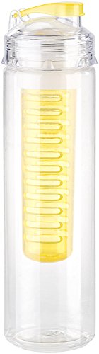Rosenstein & Söhne Trinkflasche, Wasserflasche mit Fruchtbehälter, Tritan, BPA-frei, gelb von Rosenstein & Söhne