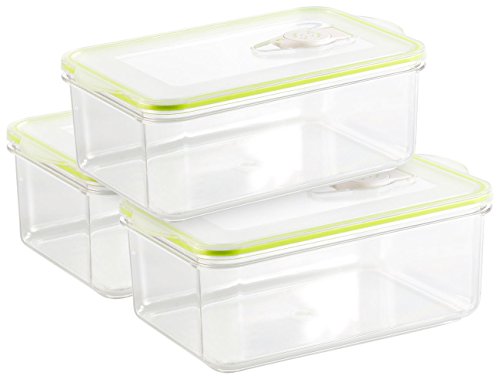 Rosenstein & Söhne Vakuumierdosen: Vakuumier-Box f.Handvakuumierer, 1,3 L. Volumen, 21,5 x 13,8 cm,3erSet (Vakuumbox, Vakuum-Dose, Vakuumbeutel) von Rosenstein & Söhne