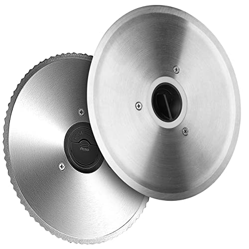 Rosenstein & Söhne Zubehör zu Gemüseschneider Gastro: 2er-Set Ersatzklingen für Allesschneider ASM-100, Edelstahl, Ø 19 cm (Brotmaschine Allesschneider, Metall, Schlitten) von Rosenstein & Söhne