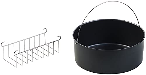 Rosenstein & Söhne Zubehör zu Back-Ofen: Zubehör-Set mit Backform & Toast-Gestell für Heißluft-Fritteuse HF-410 (Heißluftfritteuse Backofen, Mini Backofen Heißluftfritteuse, Multikocher) von Rosenstein & Söhne