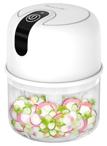 Rosenstein & Söhne Multizerkleinerer: Kompakter Akku-Zerkleinerer & Mini-Mixer, USB, 200 ml, 1.200 mAh (Gemüseschneider, Knoblauch Zerkleinerer elektrisch, Gewürzmühle) von Rosenstein & Söhne