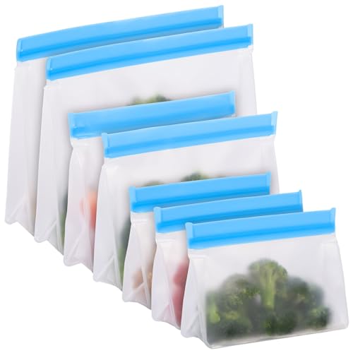 Rosenstein & Söhne Zip Gefrierbeutel: 3er Pack wiederv. Lebensm.-Beutel, stehender Boden, 420ml,1,5l, 2,4l (Zipp-Verschlußbeutel, Snackbeutel, Frischhaltedosen) von Rosenstein & Söhne