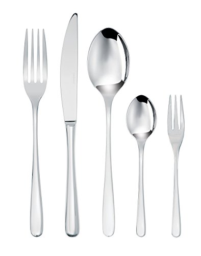 Sambonet Taste 52553-N2 - Monoblock-Edelstahlgeschirrset18/10, für 12 Personen, 60 Teile: 12 Gabeln, 12 Löffel, 12 Messer, 12 Teelöffel, 12 Dessertgabeln, Spülmaschinenfest von Sambonet