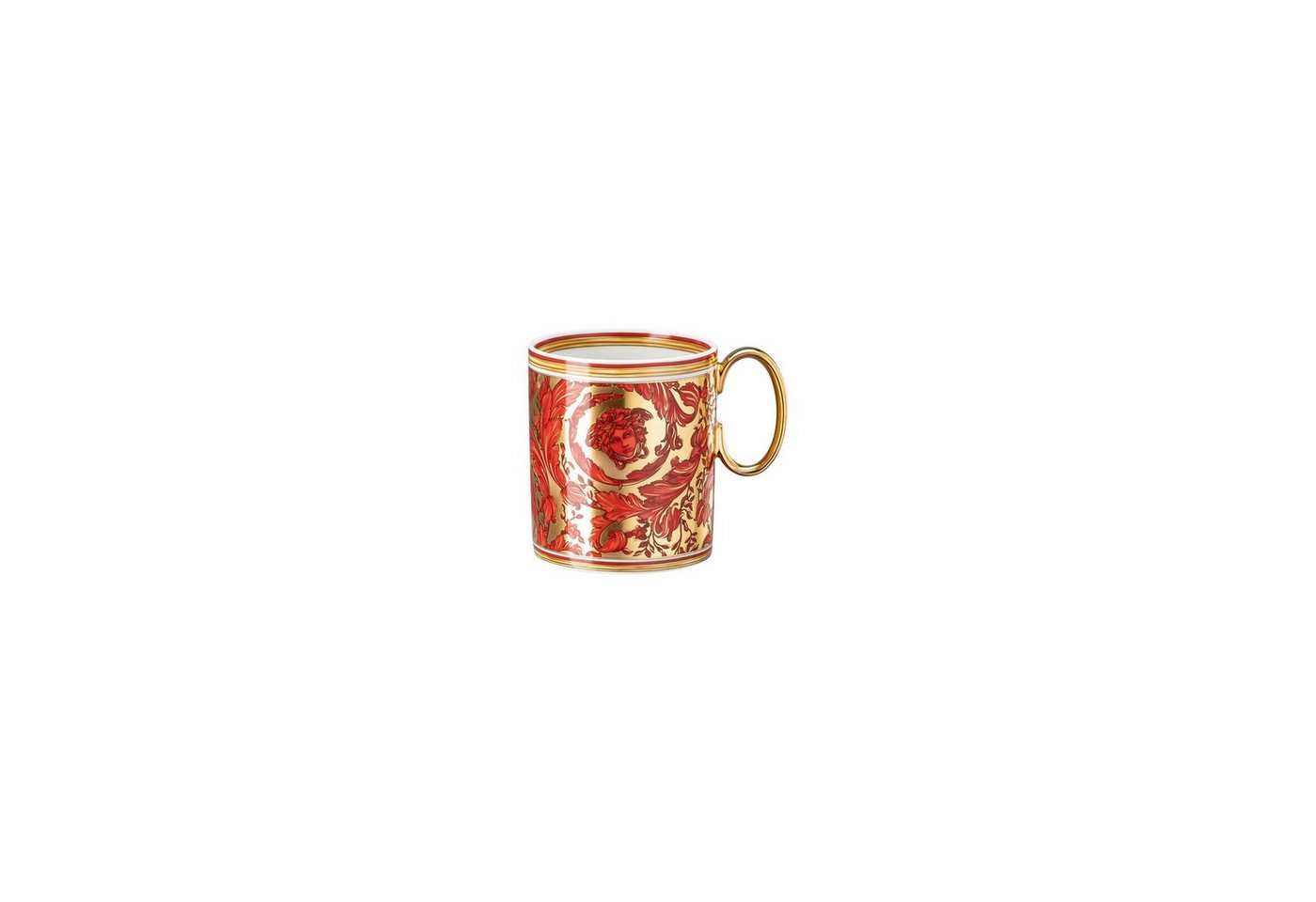 Rosenthal meets Versace Becher mit Henkel Medusa Garland Red rot, Porzellan von Rosenthal meets Versace