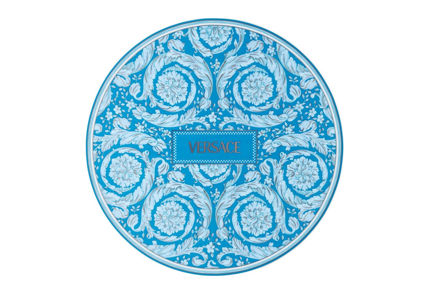 Rosenthal meets Versace Servierteller BAROCCO Teal Platzteller 33 cm blau, Porzellan, (1-tlg) von Rosenthal meets Versace
