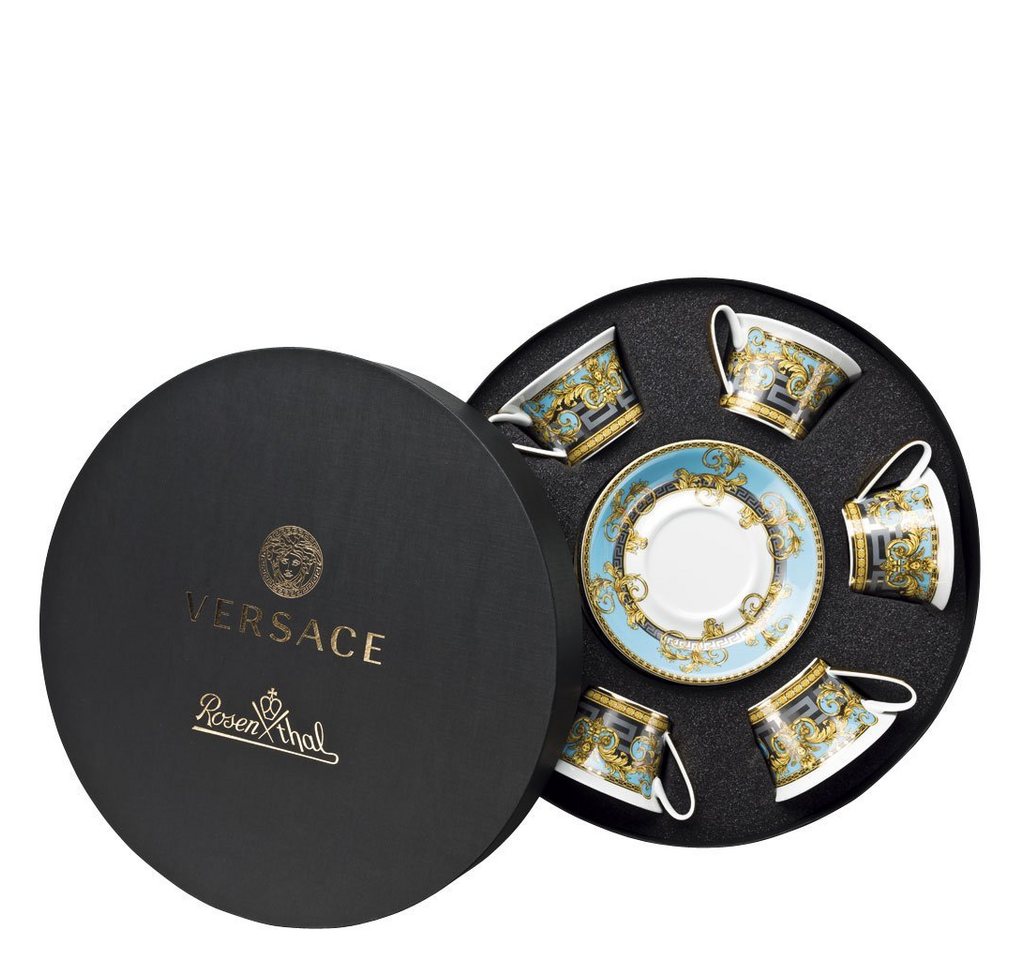 Rosenthal meets Versace Tasse Prestige Gala Bleu Set 6 Personen Teetassen, Porzellan von Rosenthal meets Versace