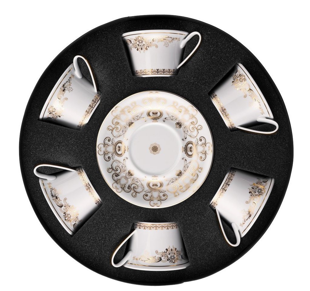 Rosenthal meets Versace Tasse Set 6 Teetassen Medusa Gala Gold, Porzellan von Rosenthal meets Versace