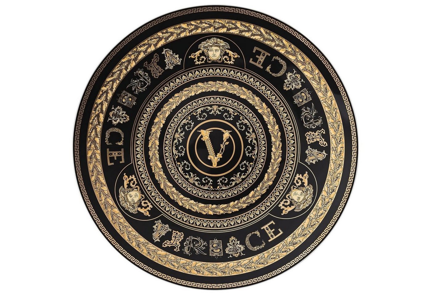 Rosenthal meets Versace Teller Virtus Gala Black Platzteller 33 cm, (1 St) von Rosenthal meets Versace