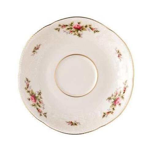 Kaffee-Untertasse 14 cm Sanssoucci Elfenbein Moosrose neu Poliergold Ramona von Rosenthal