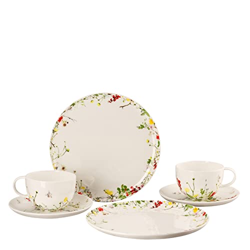 Rosenthal Brillance Fleurs Sauvages Set 6-tlg. Kombitassen & Coupteller von Rosenthal