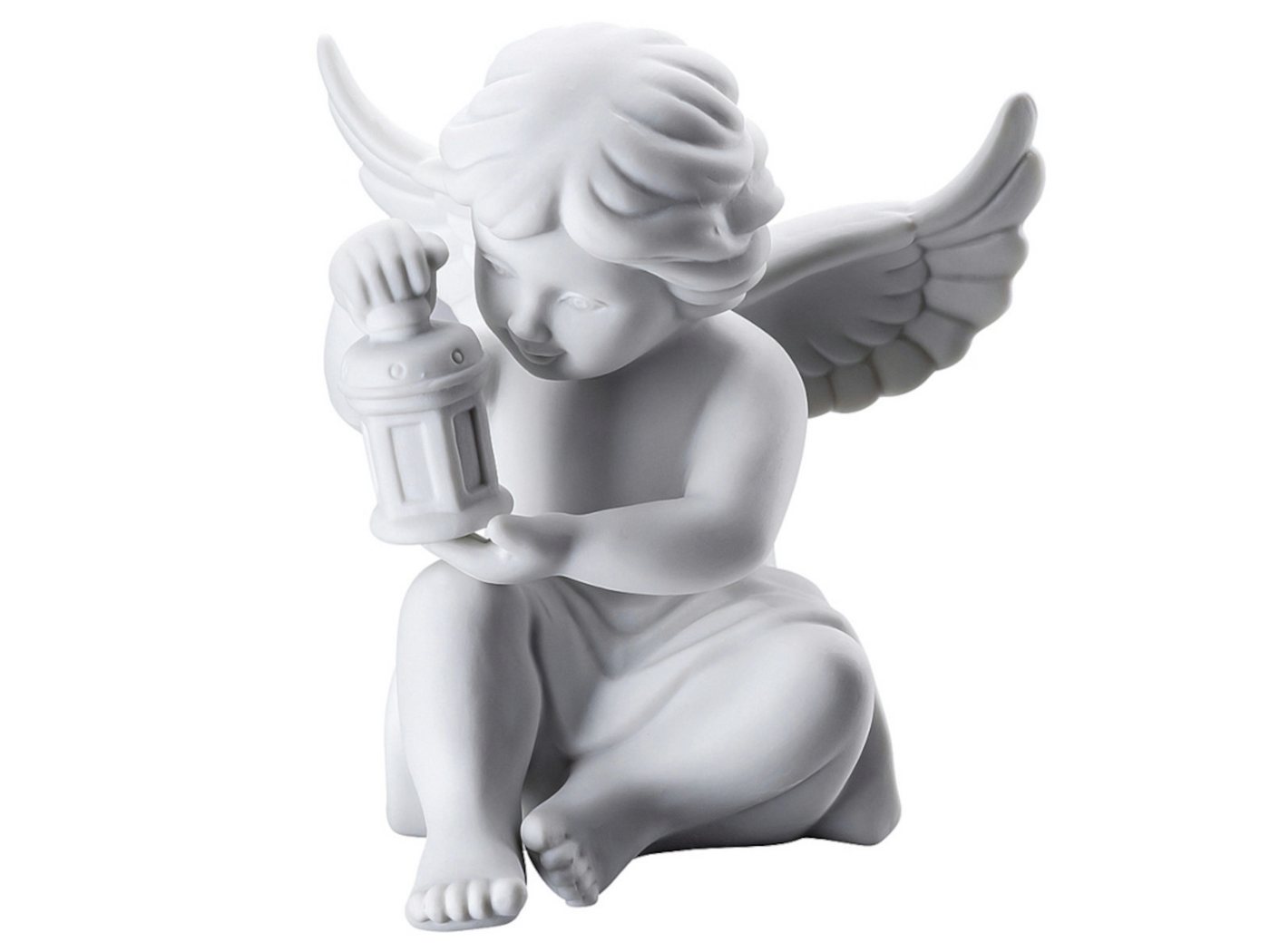 Rosenthal Dekofigur Engel mit Laterne mittel weiss matt 10,5 cm, Figuren Rosenthal Dekofigur Engel mit Laterne mittel weiss matt 10,5 cm, Figuren von Rosenthal