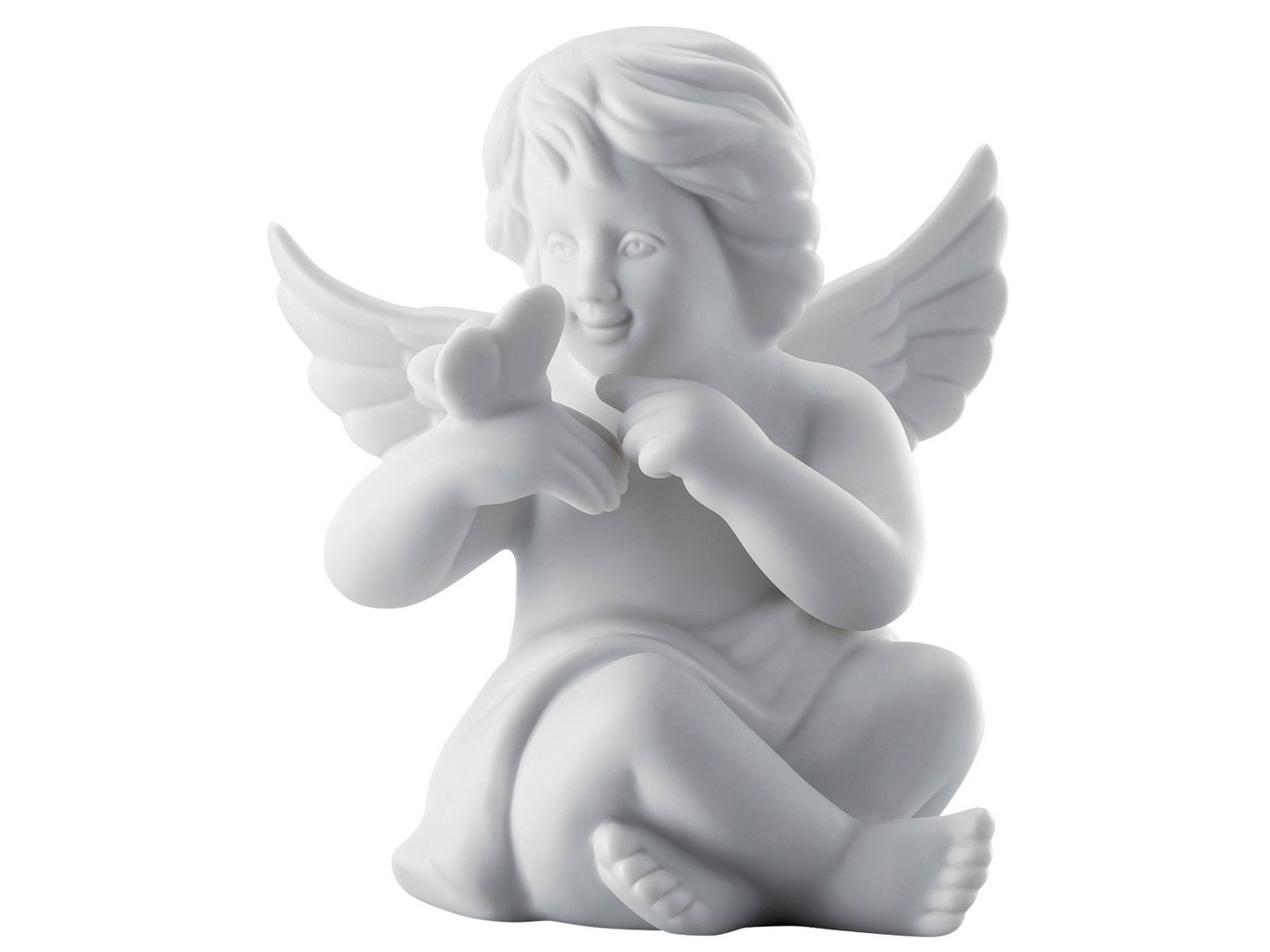 Rosenthal Dekofigur Engel mittel Weiss matt Engel mit Schmetterling, Figuren von Rosenthal