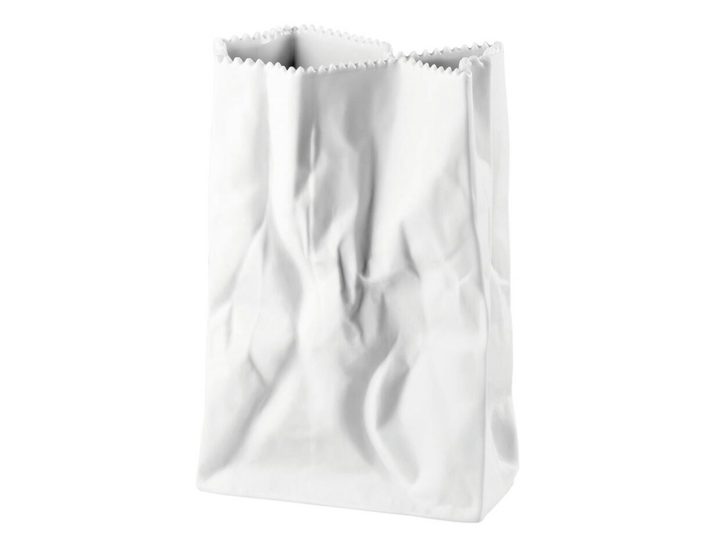 Rosenthal Dekovase Do not litter Weiss matt Tütenvase 18 cm (Vasen), Vasen von Rosenthal
