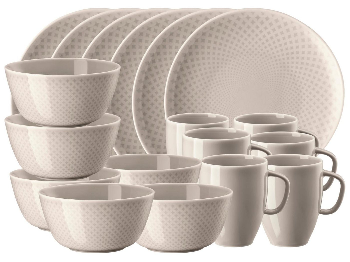 Rosenthal Tafelservice Junto Soft Shell Frühstücksset 18tlg, Porzellan von Rosenthal