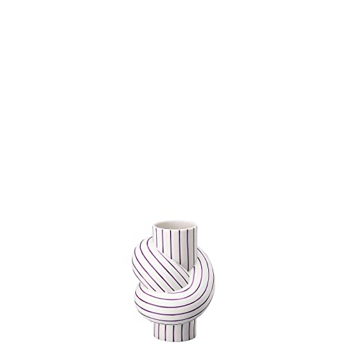 Rosenthal Node Stripes Plum Vase - Ø 8,4 cm - h 11,7 cm, Porzellan von Rosenthal