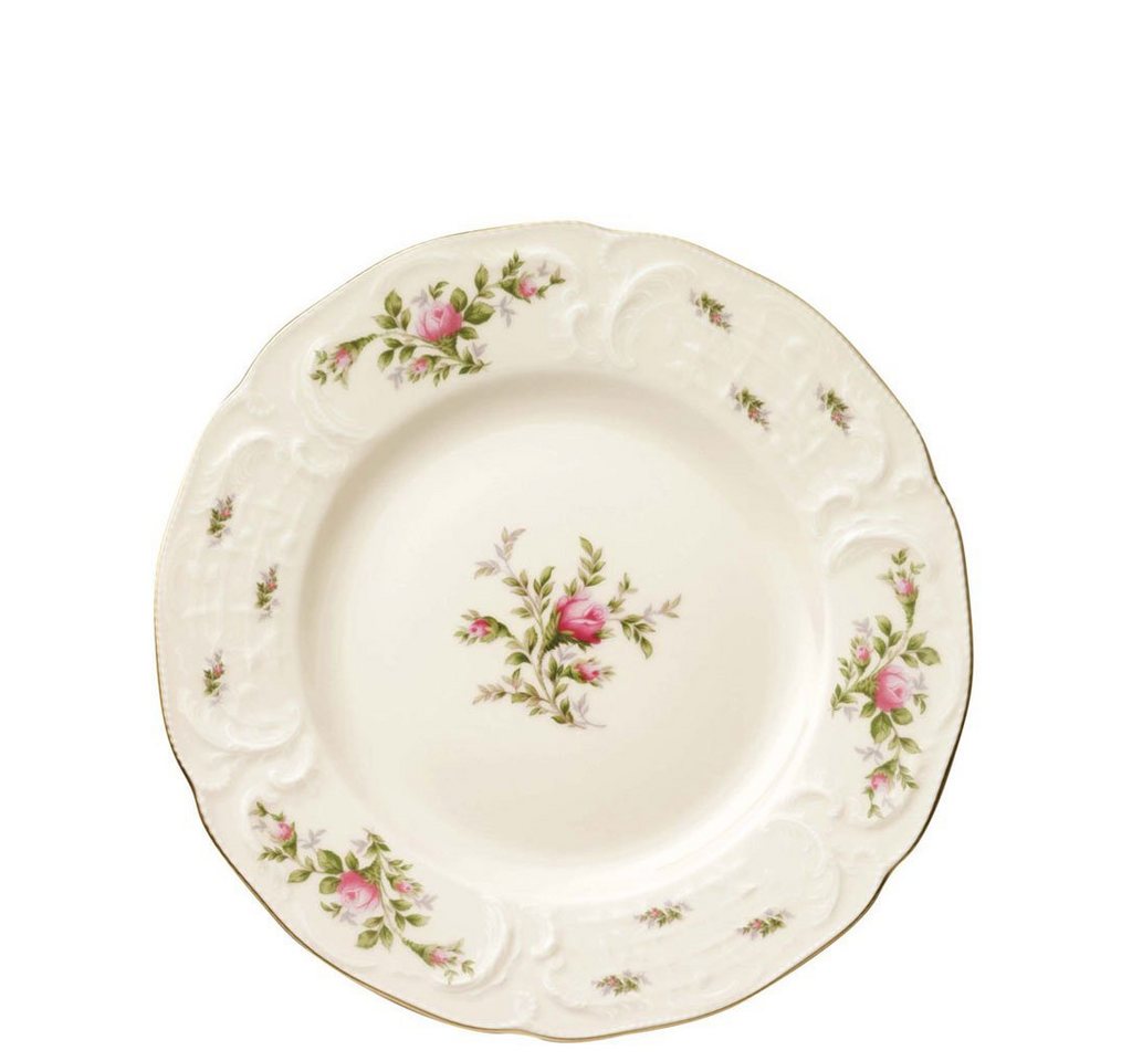 Rosenthal Speiseteller Sanssouci Elfenbein Moosrose neu Poliergold Ramona Speiseteller 26 cm von Rosenthal