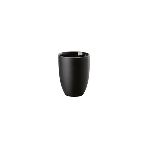 Rosenthal the mug+ Becher ohne Henkel - Porzellanbecher doppelwandig, hält Heißes länger warm und kalte Getränke länger kühl, 0,3 l, elegant und minimalistisches Design, Delicate Black von Rosenthal