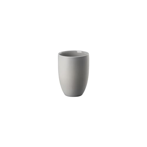 Rosenthal the mug+ Becher ohne Henkel - Porzellanbecher doppelwandig, hält Heißes länger warm und kalte Getränke länger kühl, 0,3 l, elegant und minimalistisches Design, Gentle Grey von Rosenthal