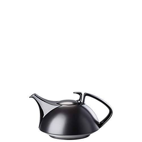 Rosenthal TAC Gropius Black Teekanne, Rund, Designkanne in einer Geschenkbox, Ø 20,0 cm, h 10,1 cm 0,6 l, schwarz matt von Rosenthal
