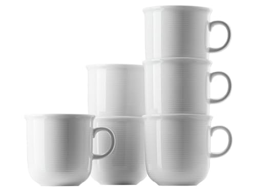 Thomas Trend Weiß - 6 x Becher mit Henkel 0,28 l - 11400-800001-15503 - Henkelbecher Mugge Humpen von Rosenthal