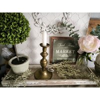 Vintage Hübscher Formschöner Älterer Messing-Kerzenständer Halter Leuchter Viel Patina Ganzjährige Deko Haus Garten Nostalgiker Veranda von Rosenundmehr