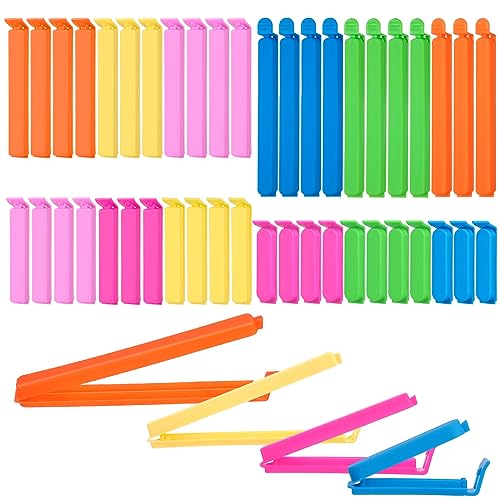 RosewineC 48 Stück Verschlussclips für Beutel Tütenclips 7/9/11/16 cm Clips Klipser für Tüten Gefrierbeutel Clips Lebensmittel Clips Kunststoff Verschlussklammern Plastik für Verpackung Snacks von RosewineC