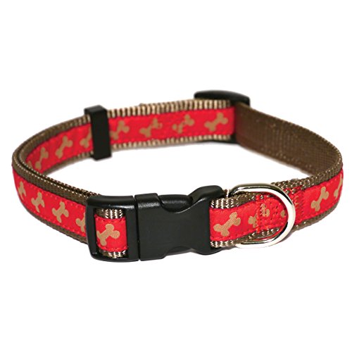 Rosewood 03647 Wag-n-Walk weitenregulierbares Halsband im Knochen-Design, rot/beige von Rosewood