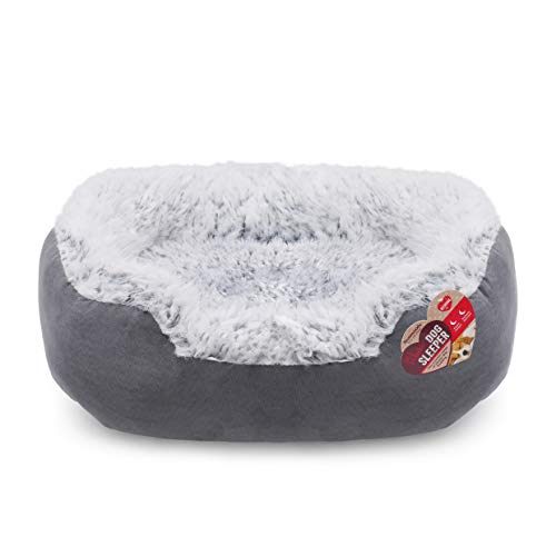 Rosewood 04407 Luxus-Hundebett Small aus kuschelig weichem Pelz, mit Rutschfester Unterseite, Maschinenwäsche, 50 cm, grau von Rosewood