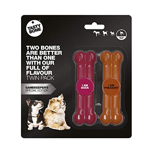 Rosewood 57181 Doppelpack TastyBone Hundespielzeug aus Nylon mit Enten - und Fasanen - Geschmack, 11cm von Tasty Bone