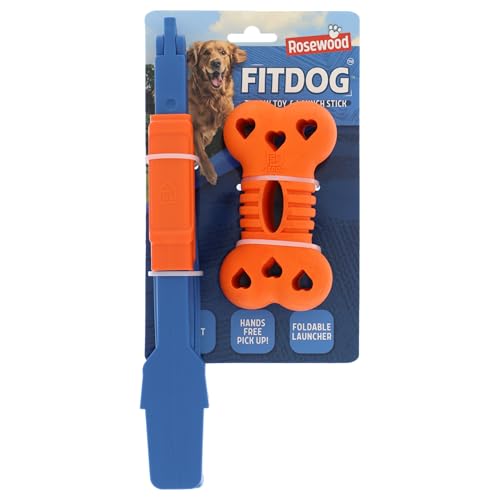 Rosewood FitDog Bone mit Launcher – Robustes Hundespielzeug zum Kauen, Werfen und Apportieren – Schwimmfähig und springend – Kompakter Steck-Launcher – für Land- und Wasserspiele Rosewood FitDog Bone mit Launcher – Robustes Hundespielzeug zum Kauen, Werfen und Apportieren – Schwimmfähig und springend – Kompakter Steck-Launcher – für Land- und Wasserspiele von Rosewood