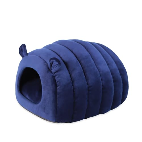 Rosewood Luxuriöses Raupenbett für Katzen, Samt, weich, Marineblau von Rosewood