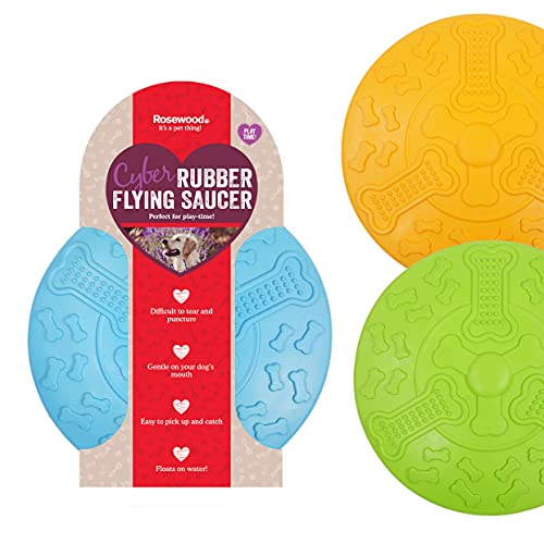 ROSEWOOD Cyber-Dog Fliegende Untertasse UFO Hundespielzeug, Gummi, groß von Rosewood