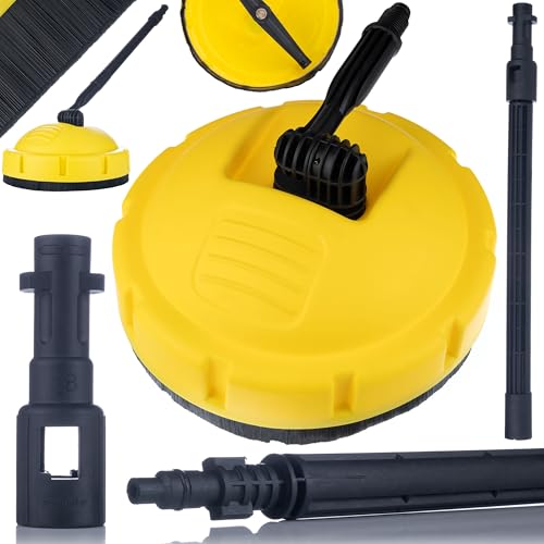 Rosfix T-Racer Reinigungsbürste – Kompatibel mit Hochdruckreinigern von Kärcher K2–K7, Black & Decker, Lavor, VAX und Bosch AQT | Inkl. Adapter | Perfekt für Terrasse, Gehwege & Einfahrten| von Rosfix