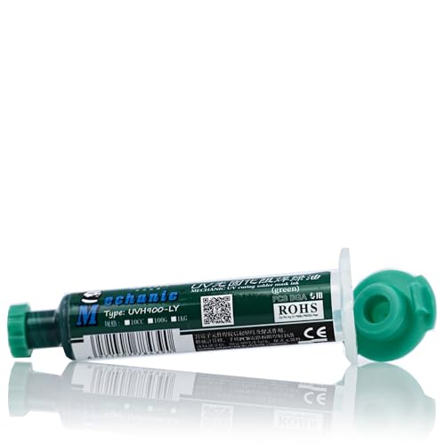 Mechanic UVH900-LY – Grüne Soldermaske in Spritze | Schutz vor Feuchtigkeit & Korrosion | UV-Härtung in 1 Min | Schnelle Reparatur von PCB-Leiterbahnen | Elektronikzubehör Mechanic UVH900-LY – Grüne Soldermaske in Spritze | Schutz vor Feuchtigkeit & Korrosion | UV-Härtung in 1 Min | Schnelle Reparatur von PCB-Leiterbahnen | Elektronikzubehör von Rosfix