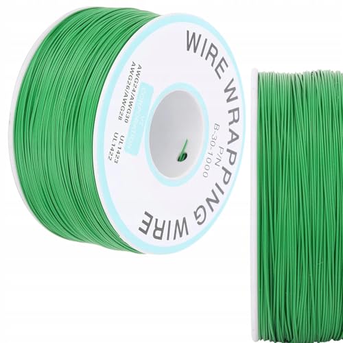 Rosfix Kynar Draht – Niederspannung Kabel Grün | Ø 0,25 mm, AWG 30, 200 m | Posrebrzana Miedź, PVC-Isolierung | Elektronik Draht von Rosfix
