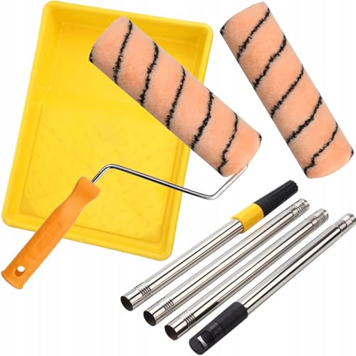 Rosfix Malerset – Farbroller Set mit Teleskopstange | Polyacrylwalze 25 cm, Tablett 33x32 cm, Griff | Für Wand- und Deckenanstrich | Malzubehör Rosfix Malerset – Farbroller Set mit Teleskopstange | Polyacrylwalze 25 cm, Tablett 33x32 cm, Griff | Für Wand- und Deckenanstrich | Malzubehör von Rosfix