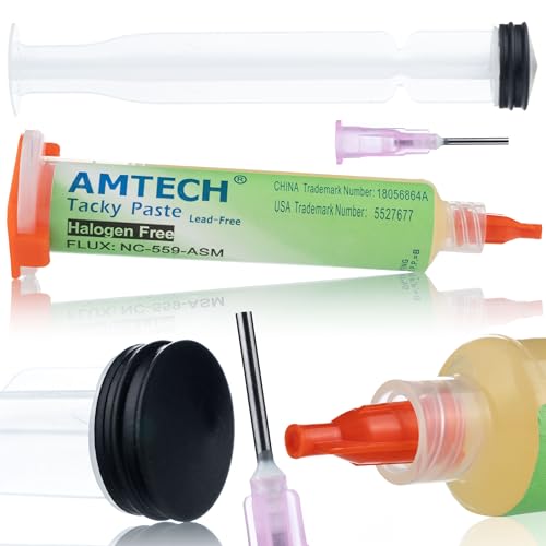 Rosfix NC-559-ASM — No-Clean Flussmittelströmung in Spritze | Gelkonsistenz, einfache Reinigung mit Isopropanol | Für Reballing, BGA, SMD | Löthilfsmittel von Rosfix