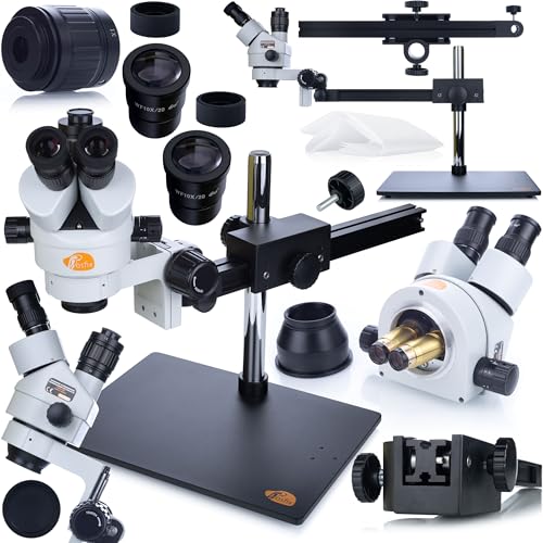 Rosfix Pavo Pro MSPP-T-UDMS1 – Trinokulares Stereomikroskop mit Simul-Focal-System | 7–45x Zoom, erweiterbar bis 270x | Für Elektronik, Labor, Industrie | Präzisionsoptik von Rosfix