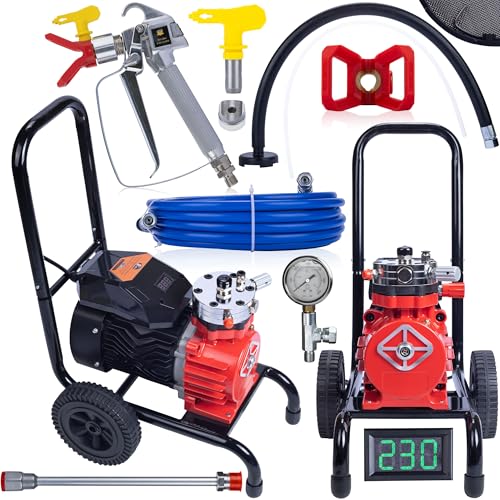 Rosfix Red Strong Storm 1100 RSS05 – Profi-Farbspritzgerät 3500W | 22MPA | 18L/min | Für Innen- & Außenbereiche | LCD-Anzeige | Edelstahlpumpe von Rosfix